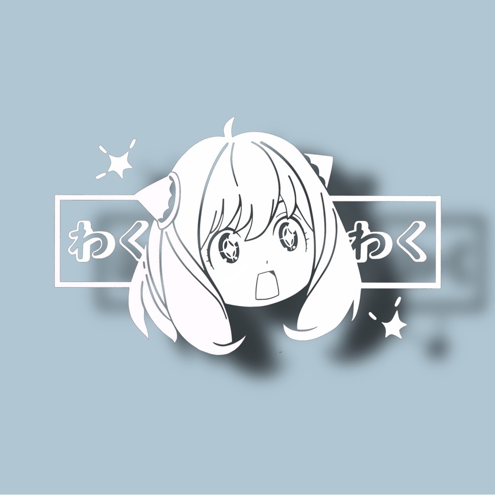 SpyXFamily Anya Waku Waku Vinyl Decal Laptop Sticker Car Decal